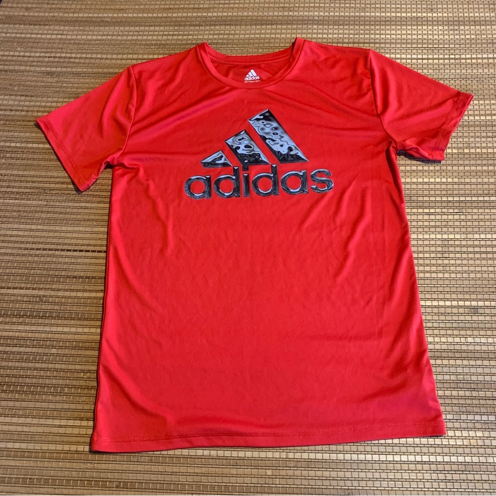 Adidas red short sleeve shirt size XL 18/20